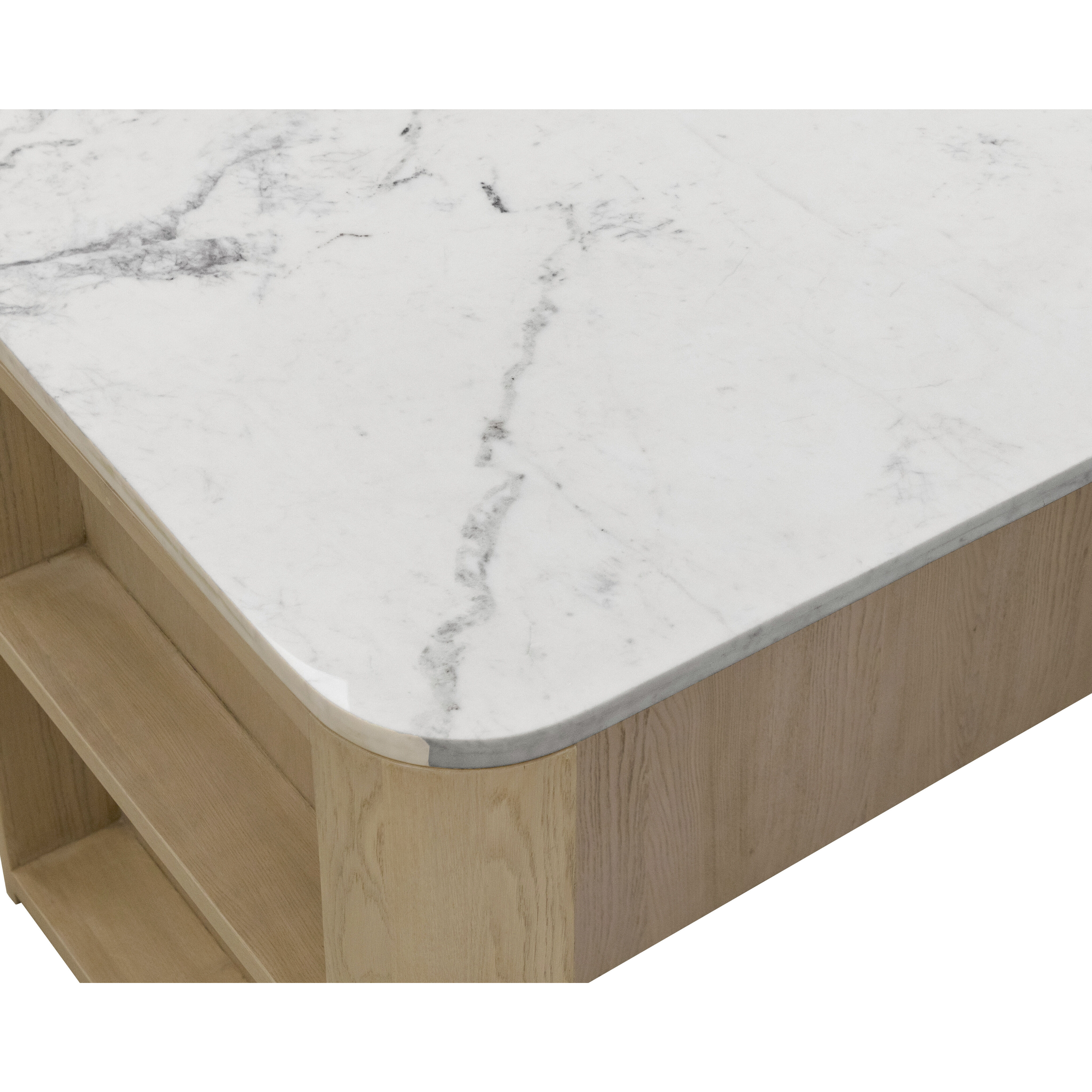 Romilly White / Light Wash Kitchen Island